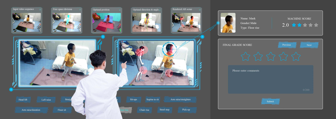 A Video-Based Augmented Reality System for Human-in-the-Loop Muscle Strength Assessment of Juvenile Dermatomyositis