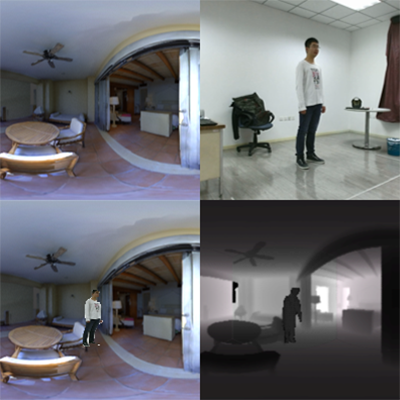 Foreground-Aware Dense Depth Estimation for 360 Images